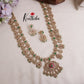 Grand Polki Kundan Bridal Haaram Set with Green and Pearls Beads LH1912