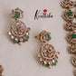 Grand Polki Kundan Bridal Haaram Set with Green and Pearls Beads LH1912