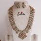 Grand Polki Kundan Bridal Haaram Set with Green and Pearls Beads LH1912