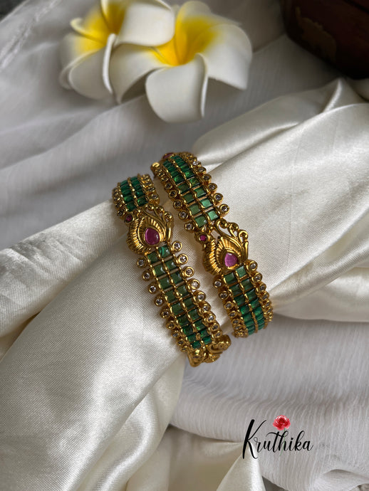 Emerald Peacock Bangles B140