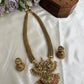 Gorgeous Antique Peacock Motifs Jadau Haaram With Pearl Drops LH2215