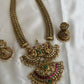 Gorgeous Antique Peacock Motifs Jadau Haaram With Pearl Drops LH2215