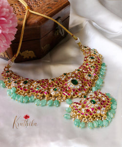 Premium Jadau peacock bridal necklace NC1178