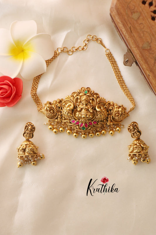 Premium Jadau Nagas Lakshmi Devi choker NC784