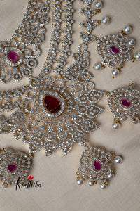 CZ Ruby three layer Bridal haaram LH484