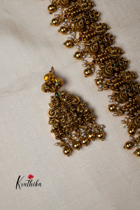 Antique Lakshmi Peacock haaram golden beads LH481