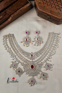CZ Ruby three layer Bridal haaram LH484