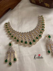 Beautiful Emerald CZ necklace NC878