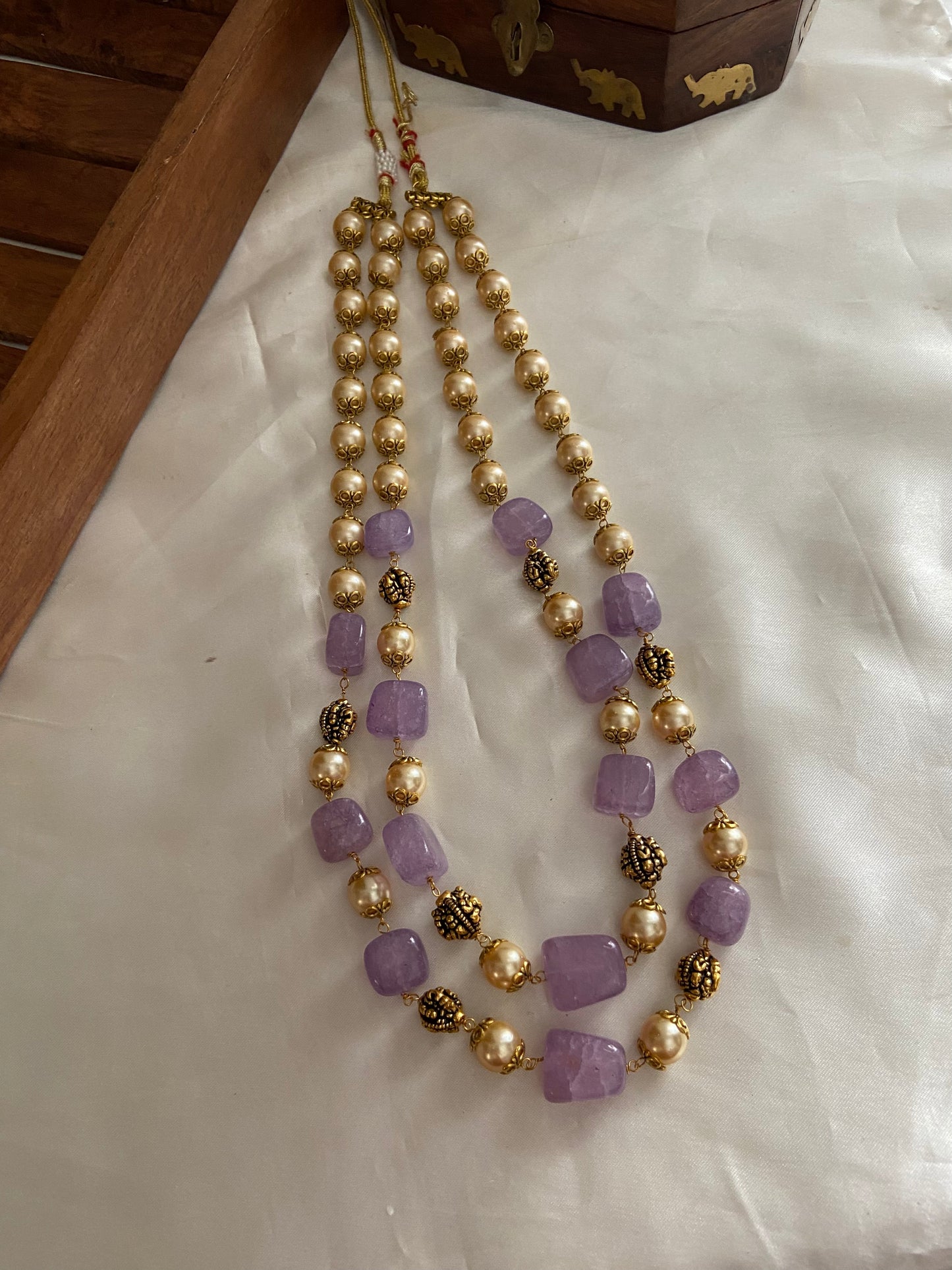 Two lines pearls beads maala LH402