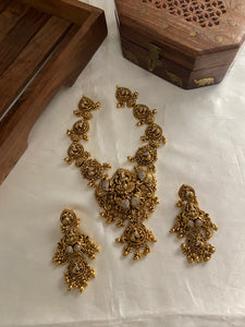 Premium polish Lakshmi Devi peacock necklace NC858