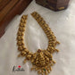 Premium polish Lakshmi Devi peacock green bead drops Haaram LH380