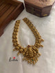 Premium polish Lakshmi Devi peacock green bead drops Haaram LH380