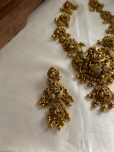 Premium polish Lakshmi Devi peacock necklace NC858