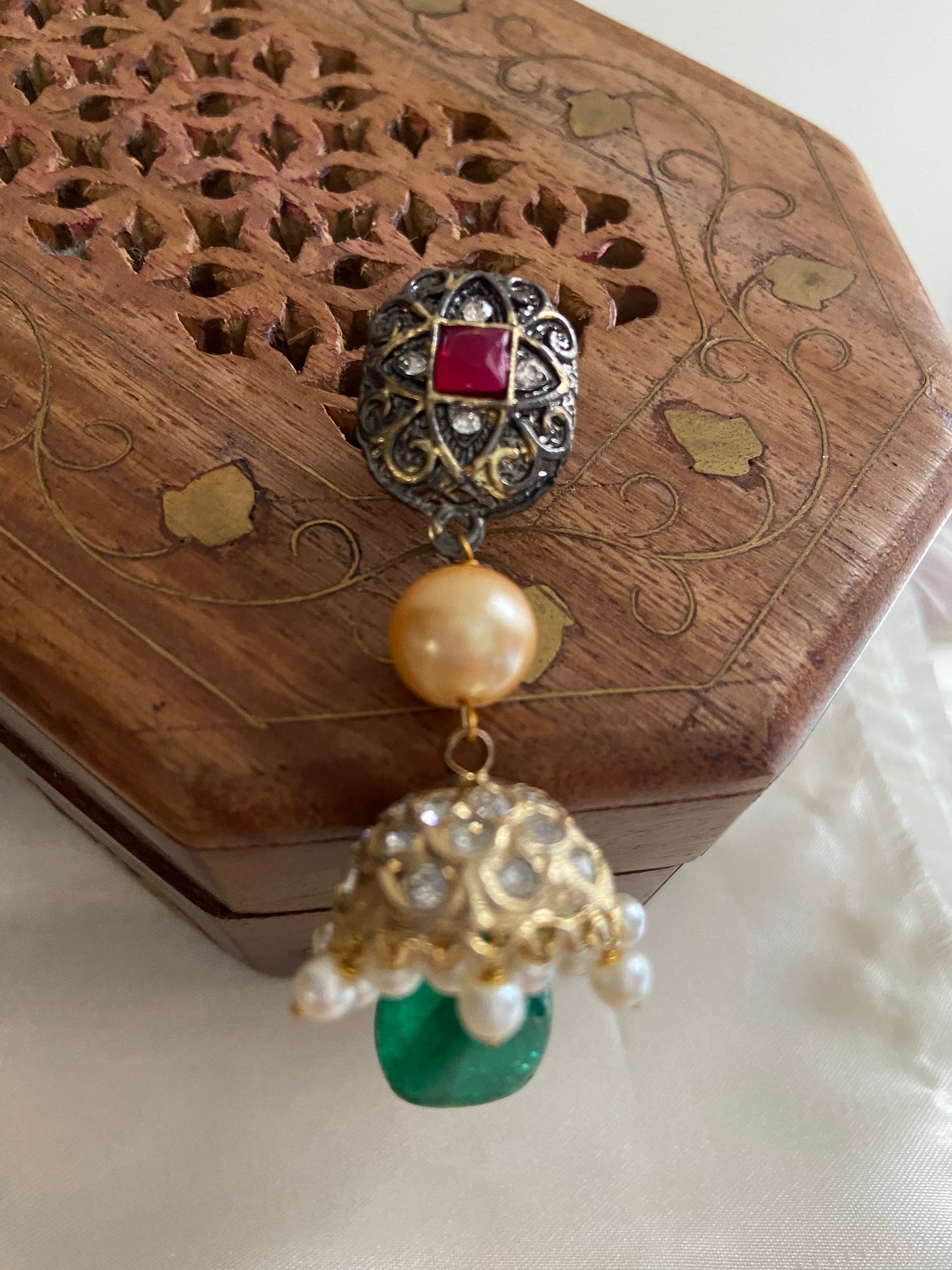 3 lines beads Haaram with earrings LH446 (colors available)