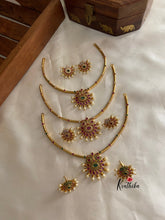 Simple AD lines pipe necklace set NC821