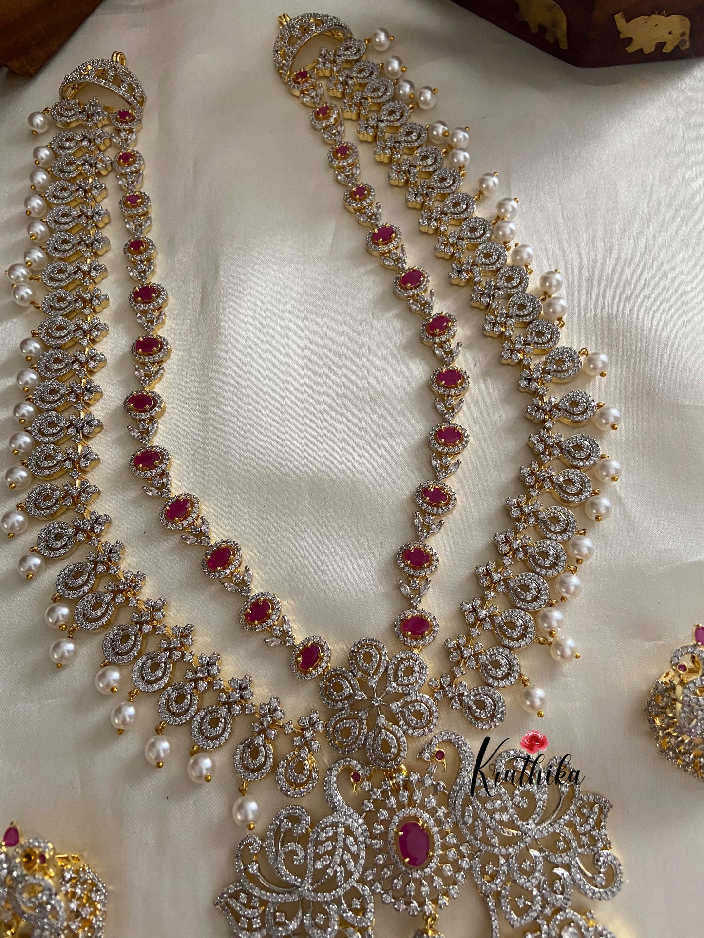 Two layer bridal cz Haaram LH456 (available in two colors)