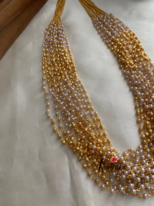 15 lines pearls & golden beads maala LH432
