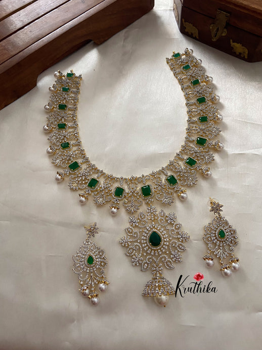 Gold finish CZ Emerald Haaram LH454