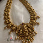 Premium polish Lakshmi Devi peacock green bead drops Haaram LH380