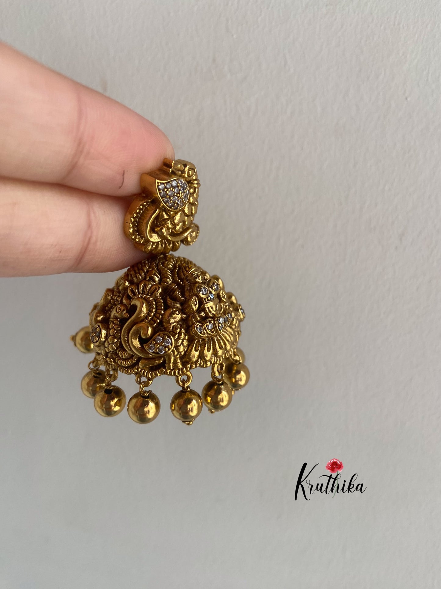 Premium Lakshmi peacock jhumkas E239