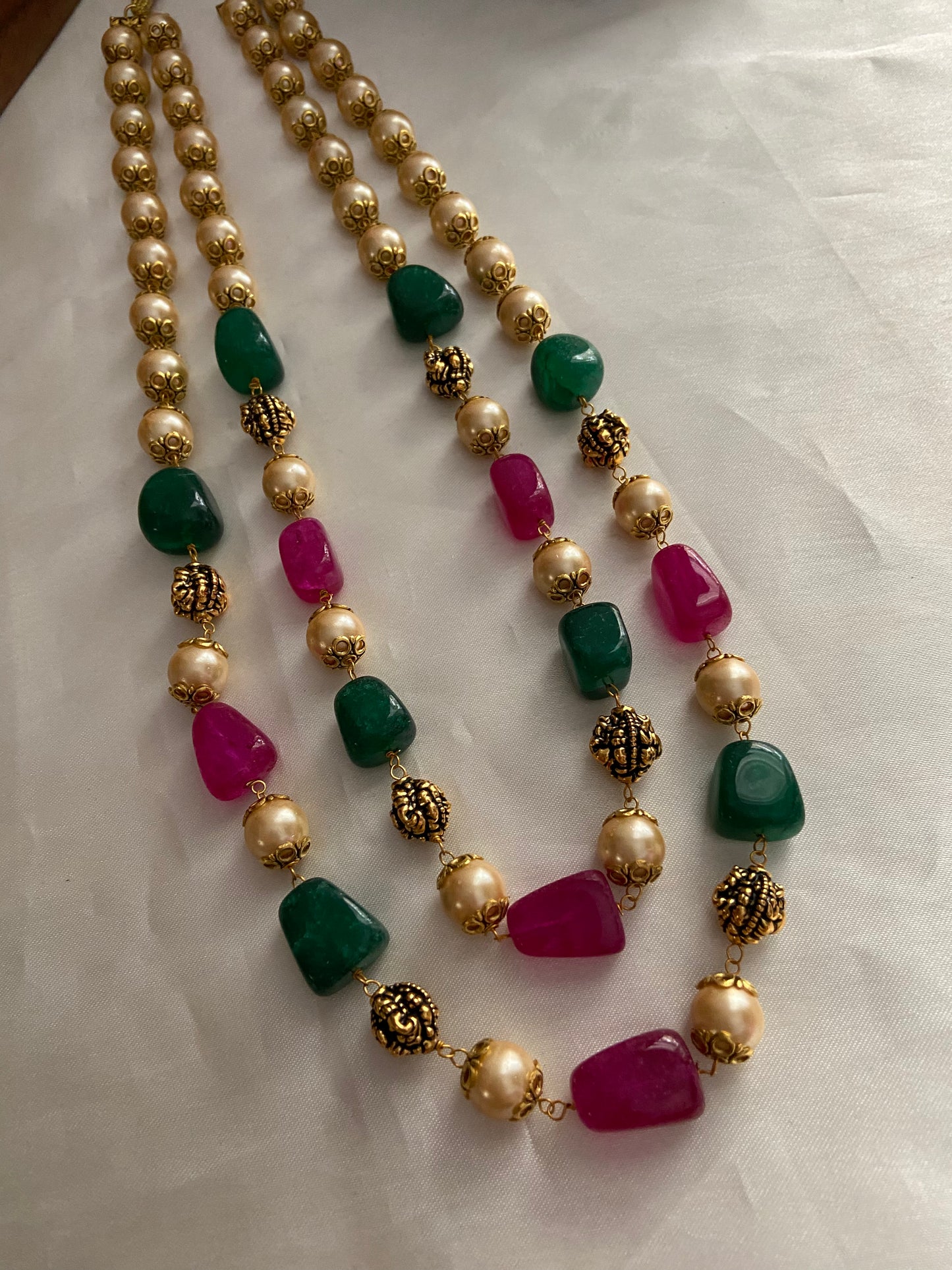 Two lines pearls beads maala LH402