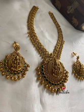 Antique Lakshmi Devi CZ flower patterned necklace NC843