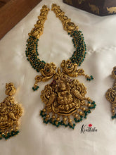 Green crystal beads Lakshmi Devi haaram LH435