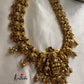 Premium polish Lakshmi Devi peacock green bead drops Haaram LH380