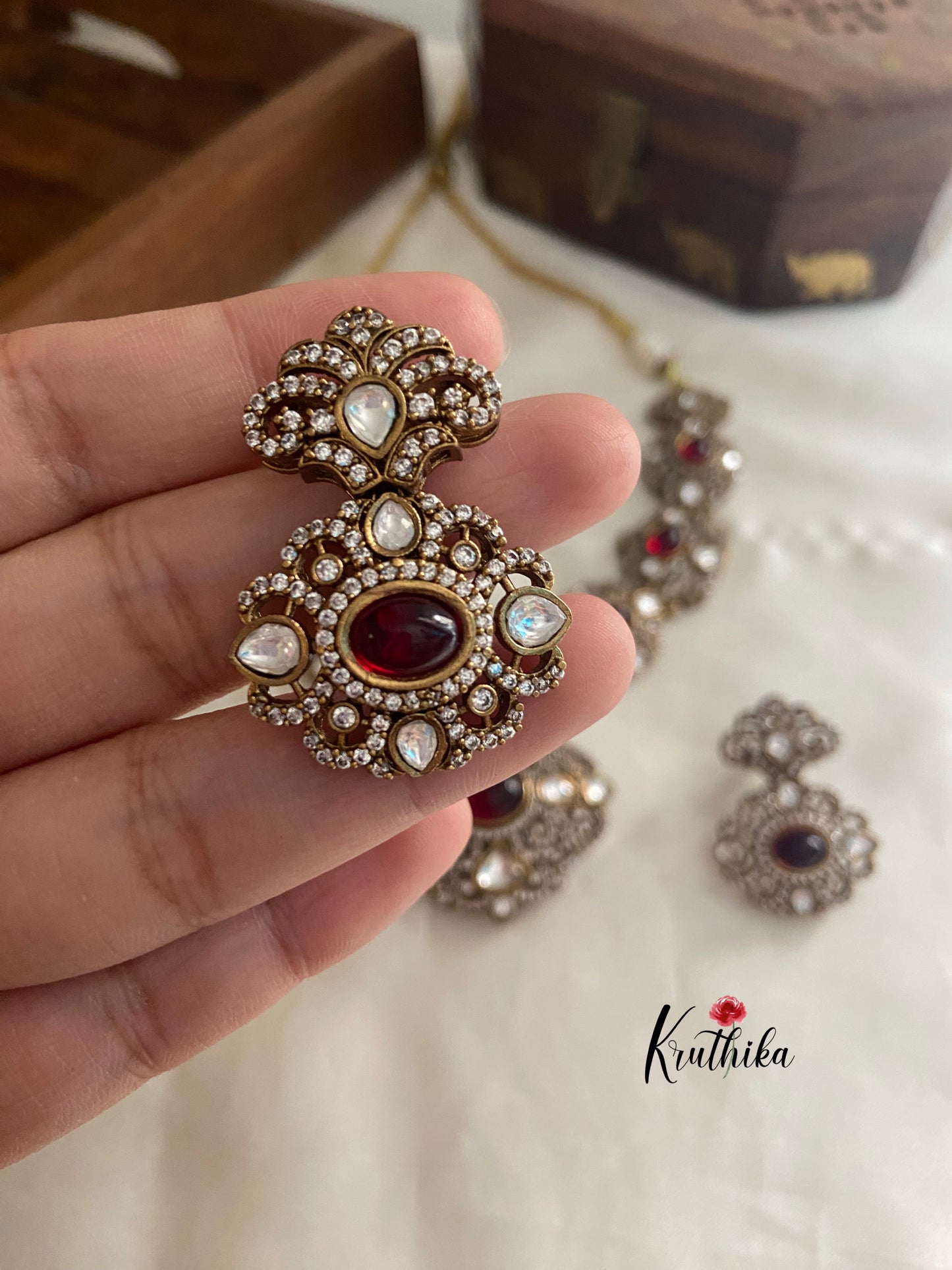 Victorian CZ necklace (colors available) NC801