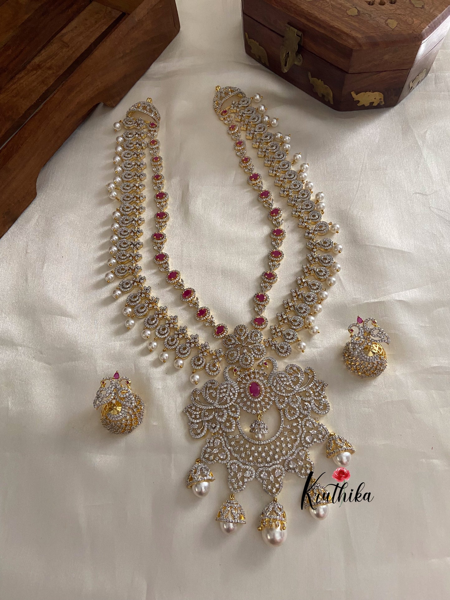 Two layer bridal cz Haaram LH456 (available in two colors)