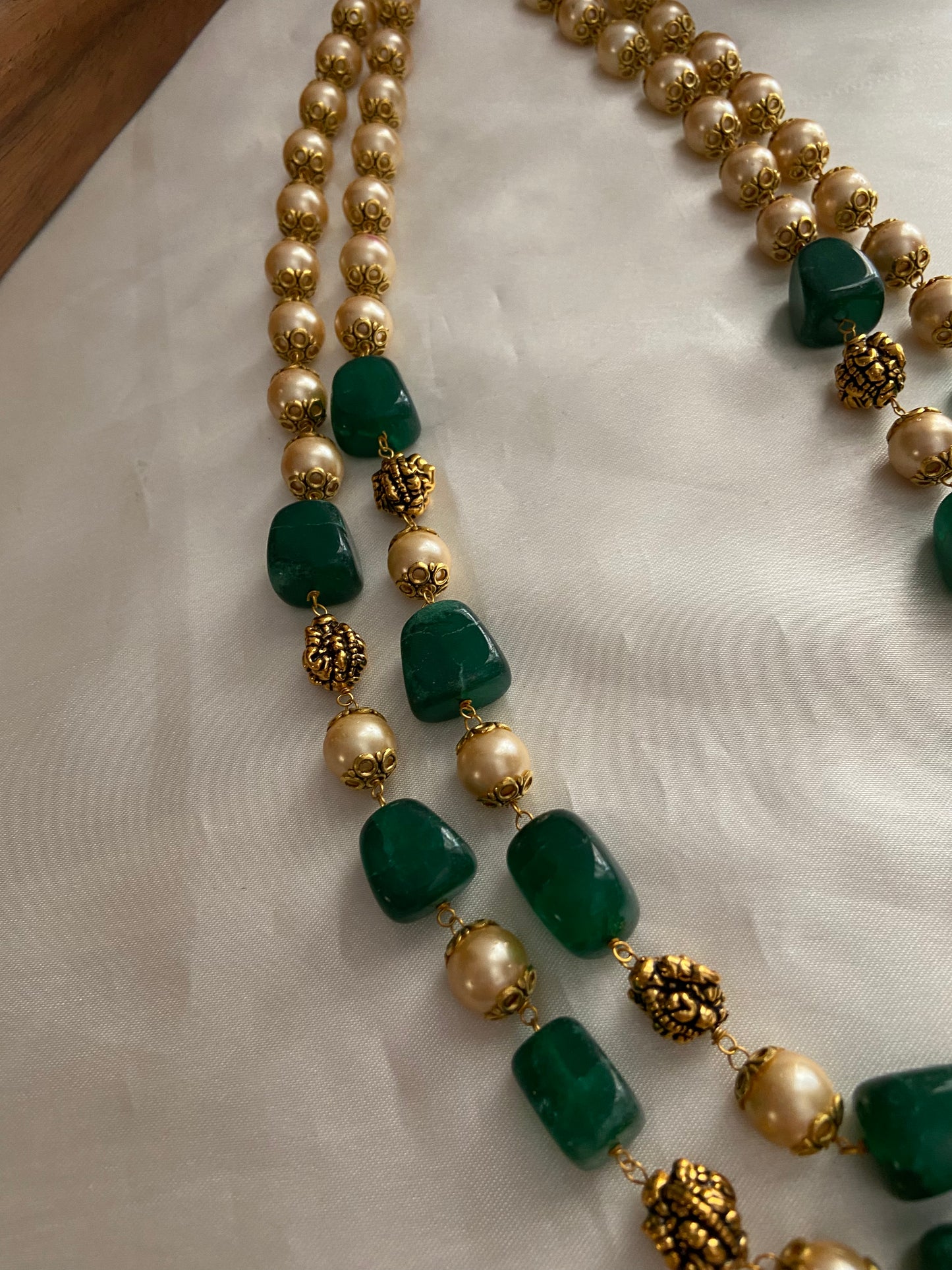 Two lines pearls beads maala LH402