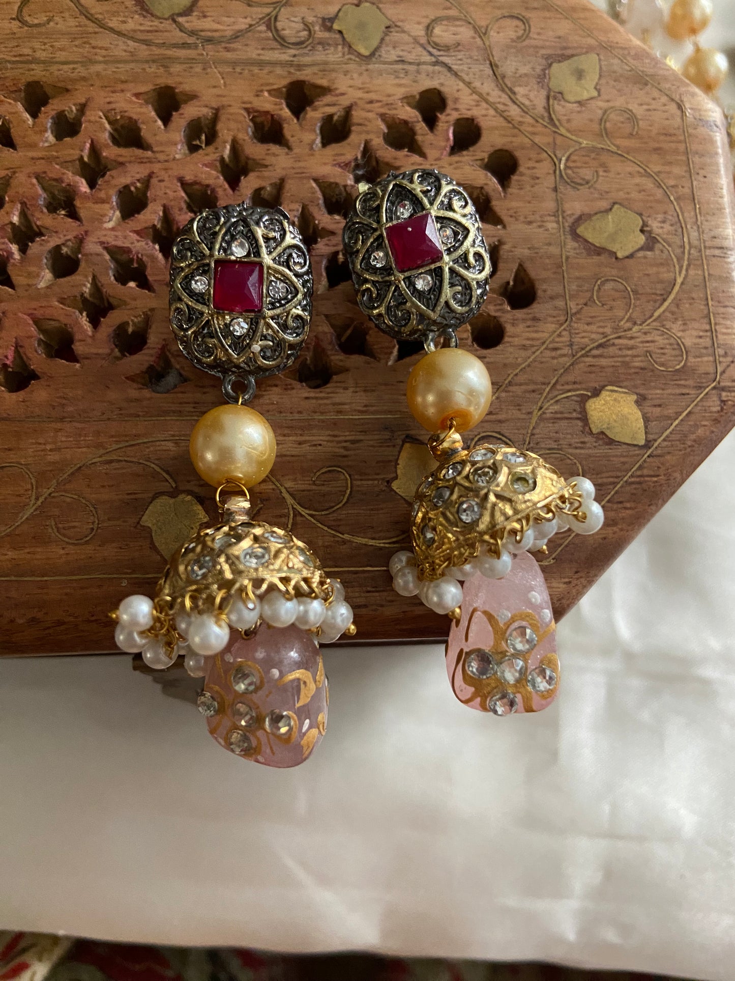 3 lines beads Haaram with earrings LH446 (colors available)