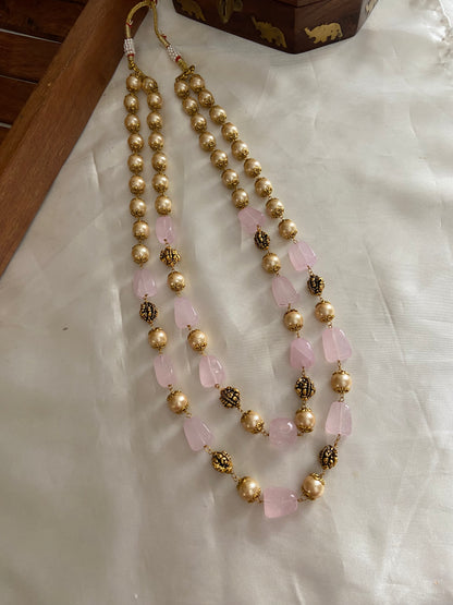 Two lines pearls beads maala LH402