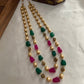 Two lines pearls beads maala LH402