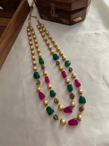 Two lines pearls beads maala LH402