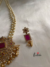 Pearls maala with AD square pendant NC876