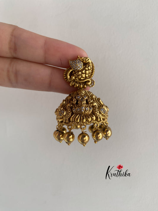 Premium Lakshmi peacock jhumkas E239