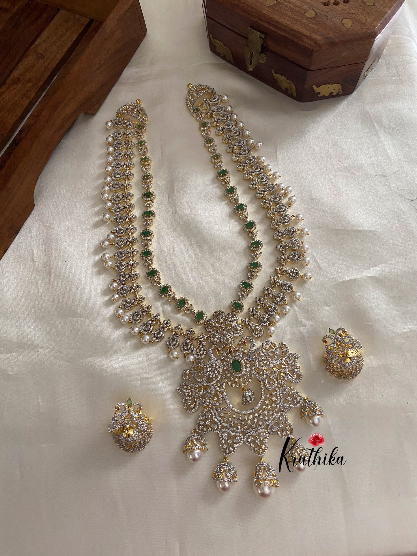 Two layer bridal cz Haaram LH456 (available in two colors)