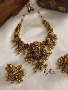Lakshmi Jadau peacock necklace NC882
