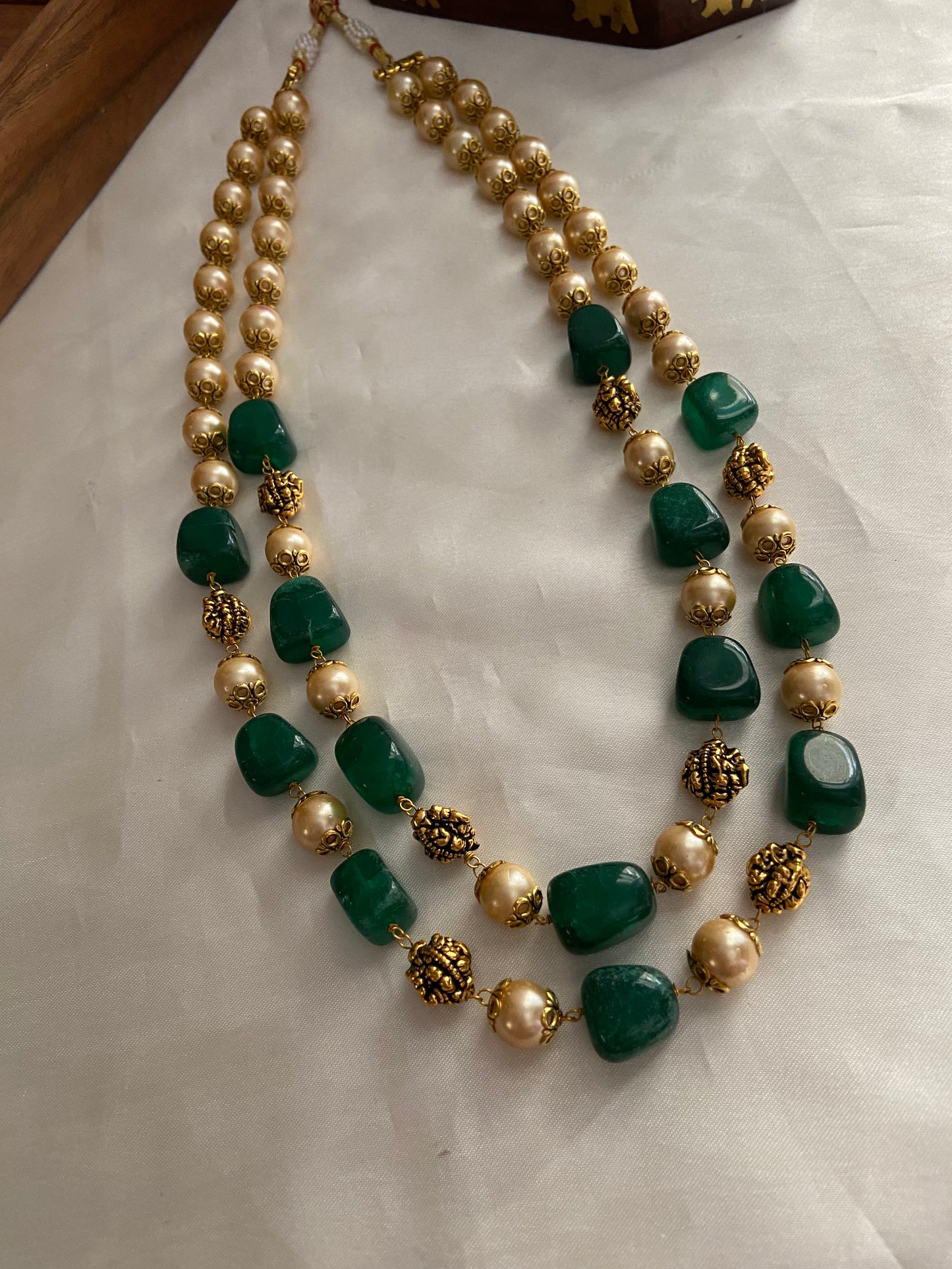 Two lines pearls beads maala LH402