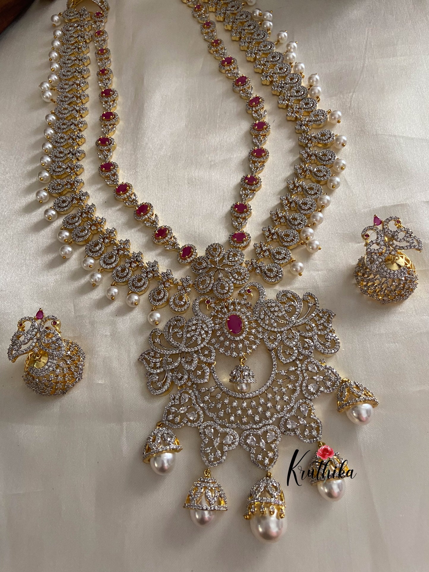 Two layer bridal cz Haaram LH456 (available in two colors)