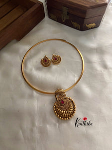 Pipe necklace with pallaki pendant NC863
