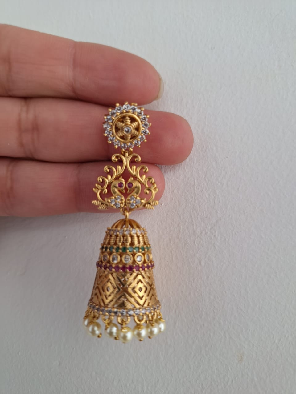 AD peacock jhumkas E244