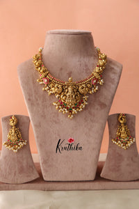 Premium Jadau Lakshmi Devi peacock necklace NC776