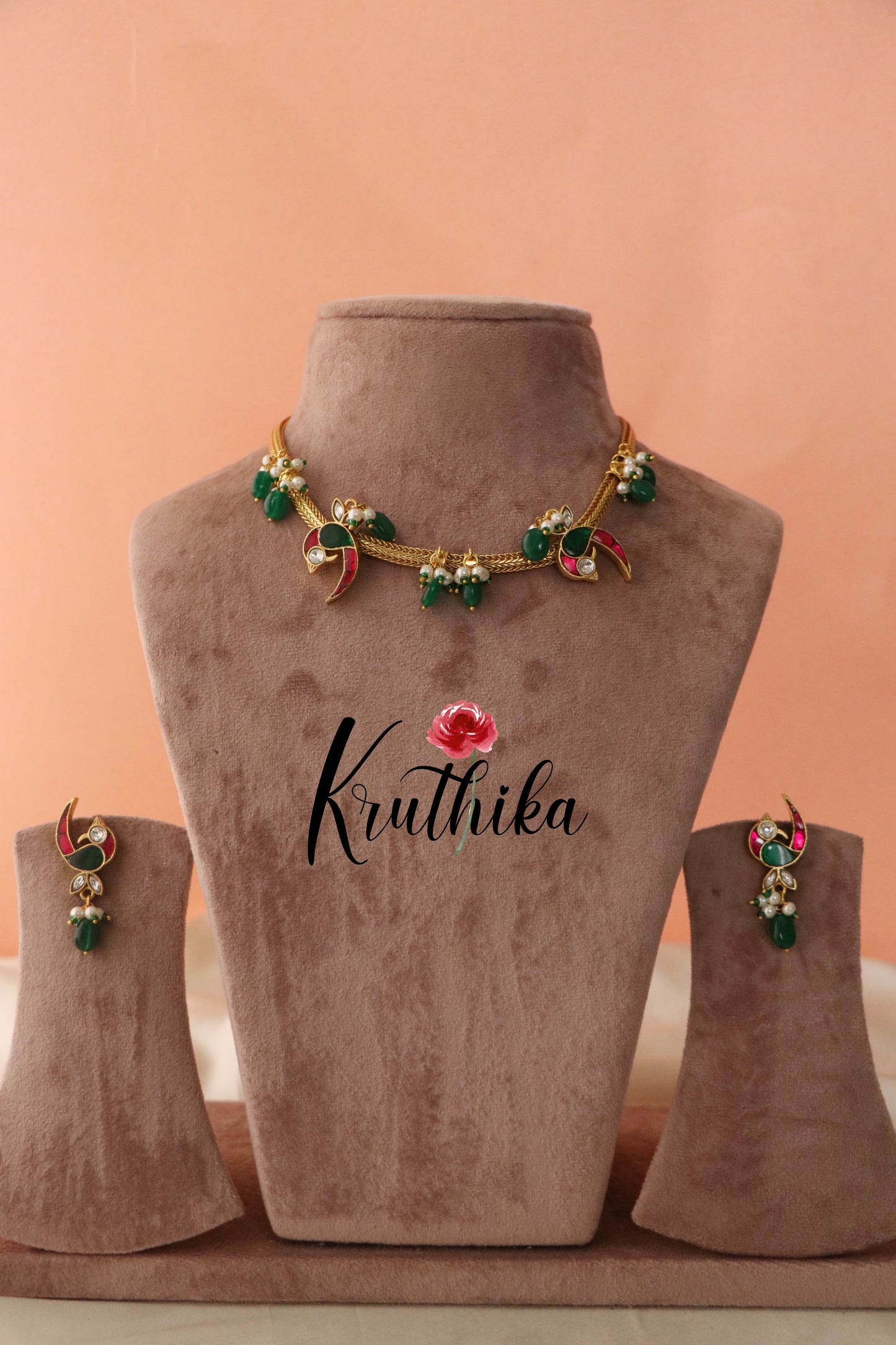 Jadau peacock chain set NC1085