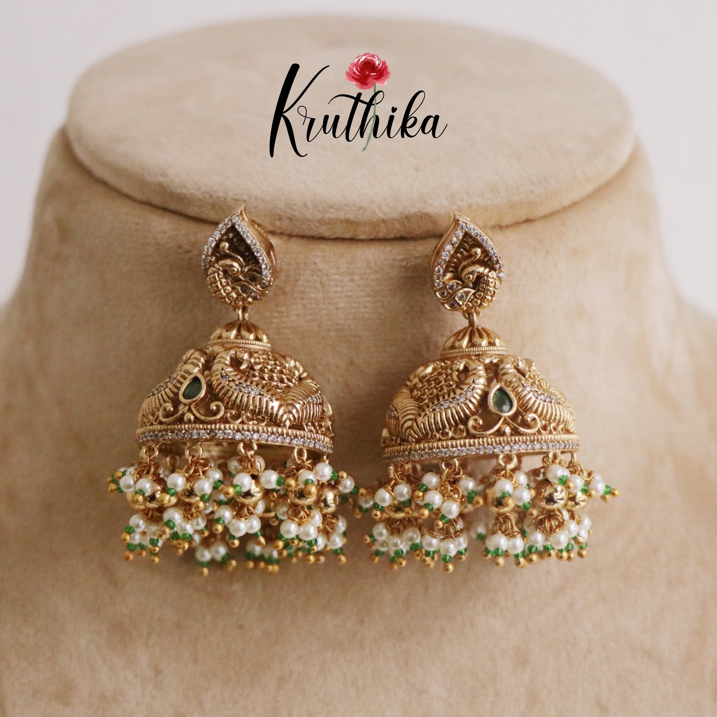 Premium peacock Guttapoosalu Jhumkas E488