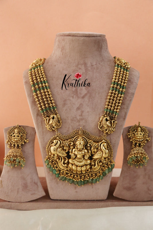 Elegant Lakshmi Beads Haaram LH646- Green Beads