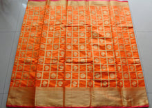 Orange Soft Cotton Silk Saree