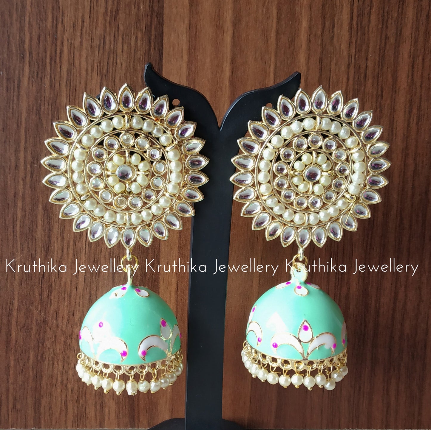 Kundan chakra Jhumkas E58