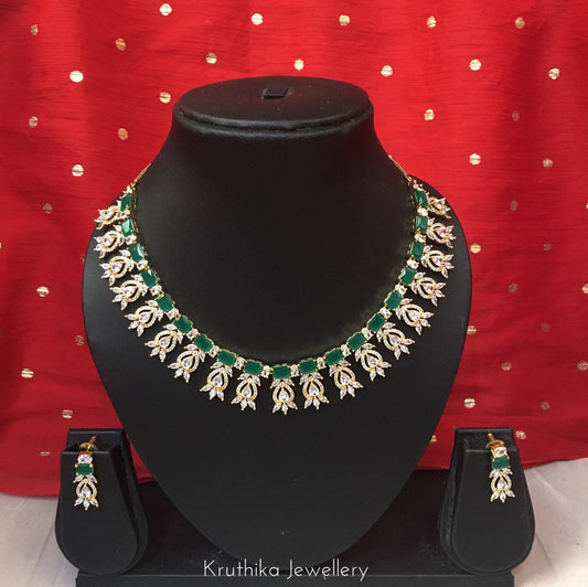 Gold finish CZ necklace NC196